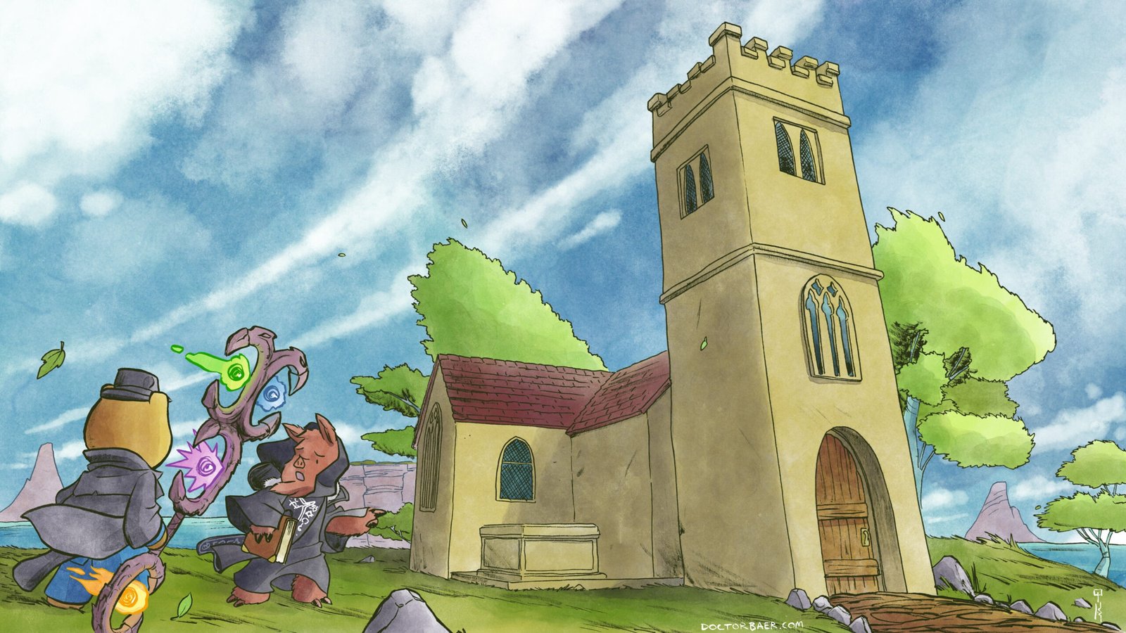 Walking up to the Abbey