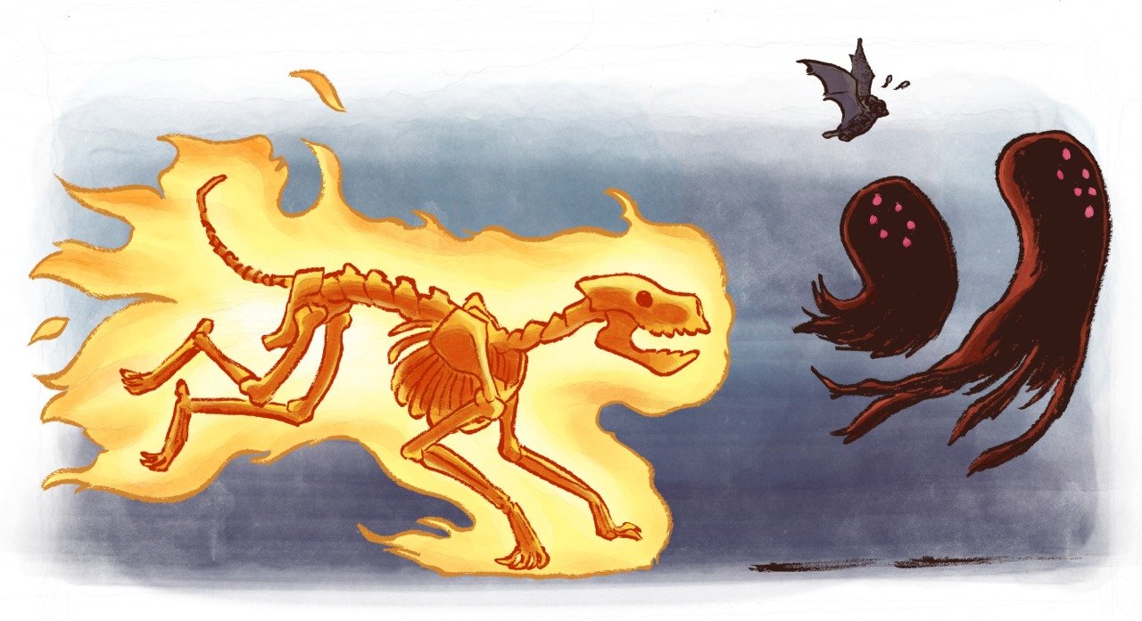 Fire Skeleton Charms, v1